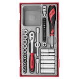 Teng Tools 1/4" Socket Set 12 pt TT1 35 Pieces