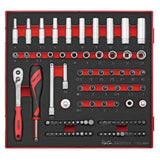 Teng Tools 1/4" Socket Set 6 pt FOAM2 89 Pieces