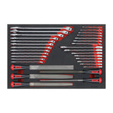 Teng Tools Spanner & File Set FOAM4X4 32 Pieces