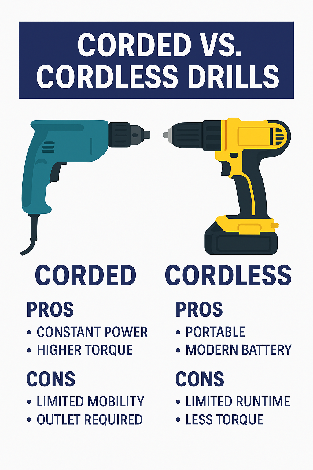 Corded vs Cordless Drills: Which One Should You Choose?