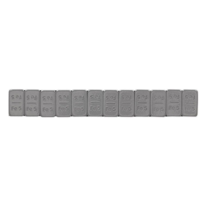 Sealey Wheel Weight 5g Adhesive Zinc Plated Steel Plastic Coated Strip of 12 Pac Sealey - Town Tools 