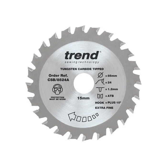 Trend CraftPro Mini Saw Blade 85 x 15mm x 24T Trend - Town Tools