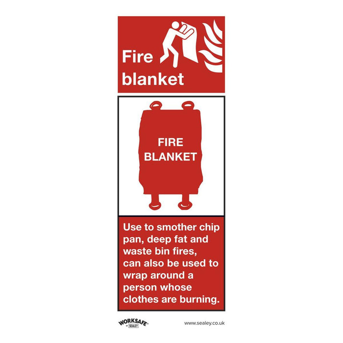 Sealey Safe Conditions Safety Sign Fire Blanket Self-Adhesive Vinyl SS53V1 Sealey - Town Tools 