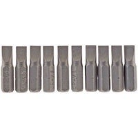 Draper Plain Slot Insert Bit, 6mm, 1/4" Hex, 25mm Long (Pack of 10) 64031
