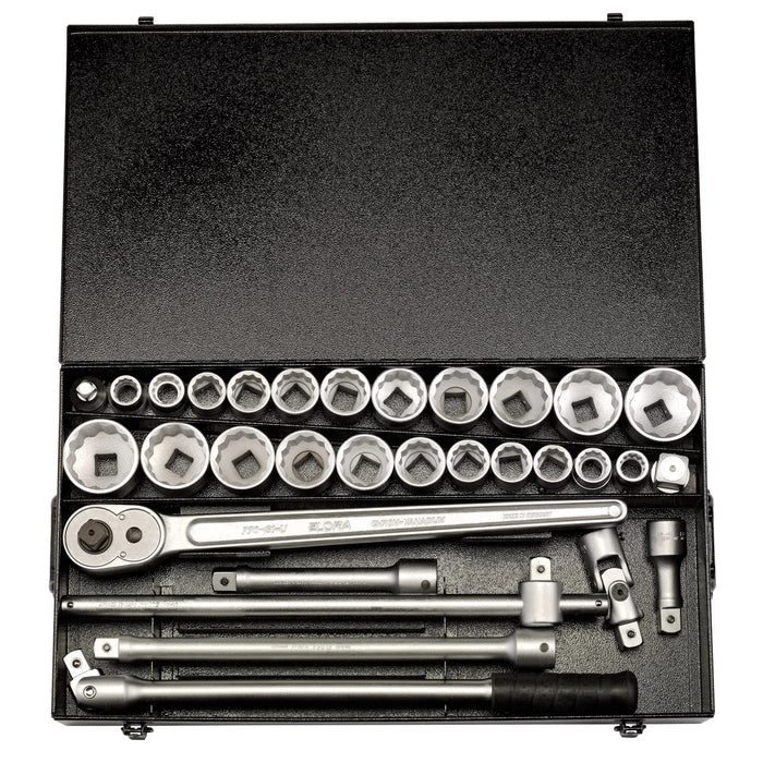Elora Metric and Imperial Socket Set, 3/4" Sq. Dr. (31 Piece) - 770-S22 MAU