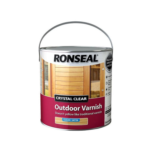 Ronseal Crystal Clear Outdoor Varnish Satin 2.5 litre Ronseal - Town Tools