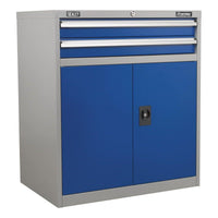 Sealey Industrial Cabinet 2 Drawer & 1 Shelf Double Locker API8810