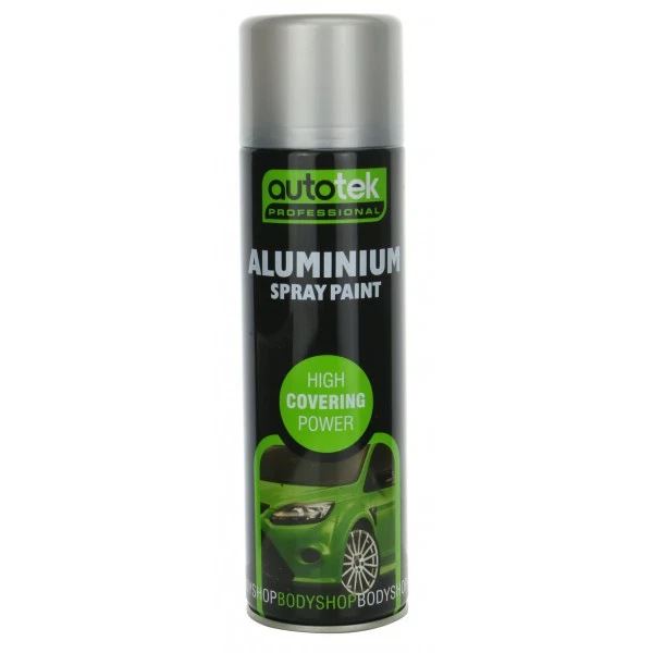 Autotek Professional Aluminium 500ml Spray Paint High Coverage