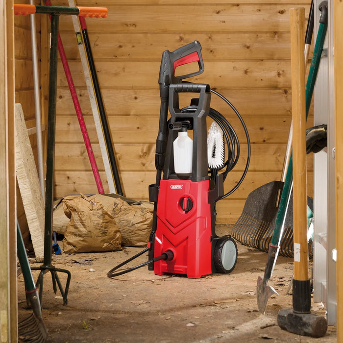 Draper 230V Pressure Washer, 1600W, 135Bar, Red - PW1600/90D/RED
