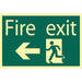 Draper Glow In The Dark 'Fire Exit Arrow Left' Safety Sign 72721 Draper - Town Tools 