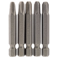 Draper Cross Slot Insert Bit, 1/4" Hex, 50mm Long, No.3 (Pack of 5) 64290