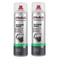 2x Holts Silicone Spray High Performance Lubricant Spray Eliminates Sticking 500ml