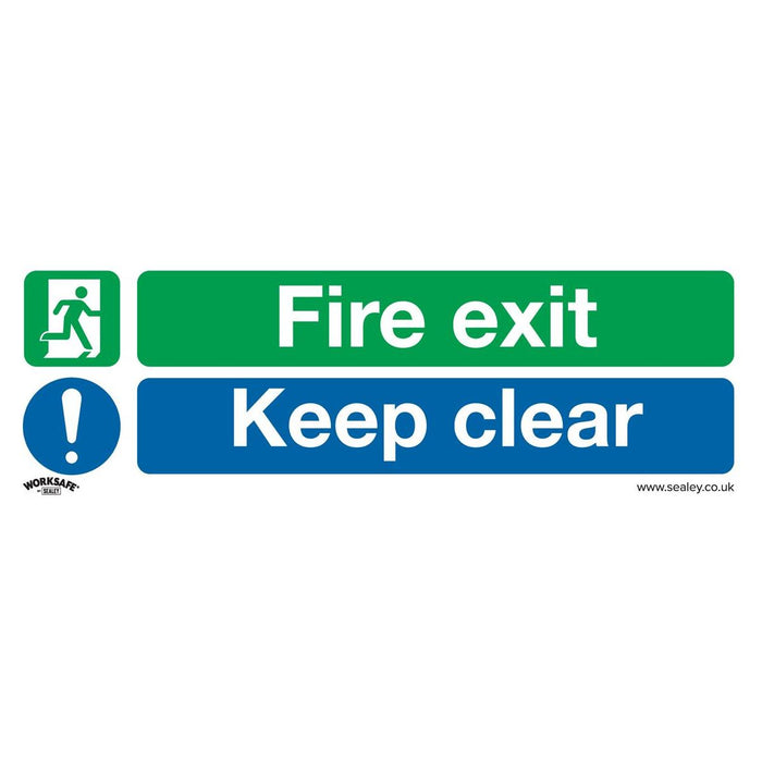 Sealey Safe Conditions Safety Sign Fire Exit Keep Clear Rigid Plastic Pack of 10 Sealey - Town Tools 