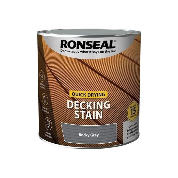 Ronseal Quick Drying Decking Stain Rocky Grey 2.5 litre Ronseal - Town Tools
