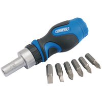 Draper Stubby Ratchet Screwdriver and Bit Set (7 Piece) - 865/7