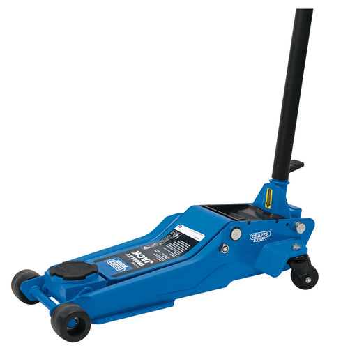 Draper Expert Professional Low Profile Garage Trolley Jack, 3 Tonne, Blue - image 1