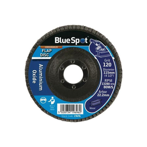 Bluespot Tools Sanding Flap Disc 115mm 120 Grit BlueSpot Tools - Town Tools