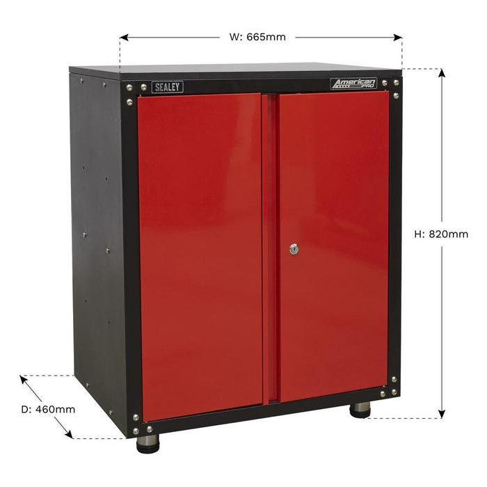 Sealey Modular 2 Door Cabinet with Worktop 665mm APMS81 Sealey - Town Tools 