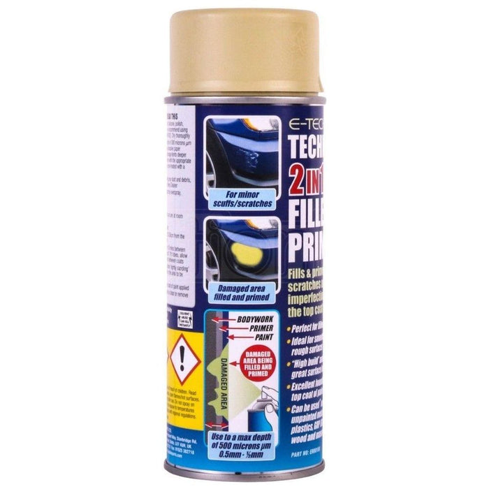 E-Tech Technik 2-in-1 Filler & Primer Car Body Repair Paint Undercoat 400ml Can E-Tech - Town Tools 