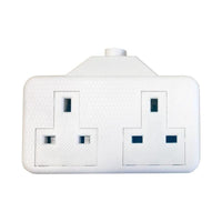 Smj White Trailing Extension Socket 13A 2-Gang