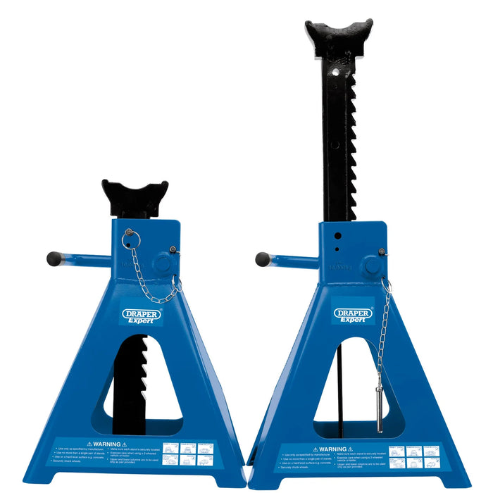 Draper Expert Pneumatic Rise Ratcheting Axle Stands, 10 Tonne (Pair)