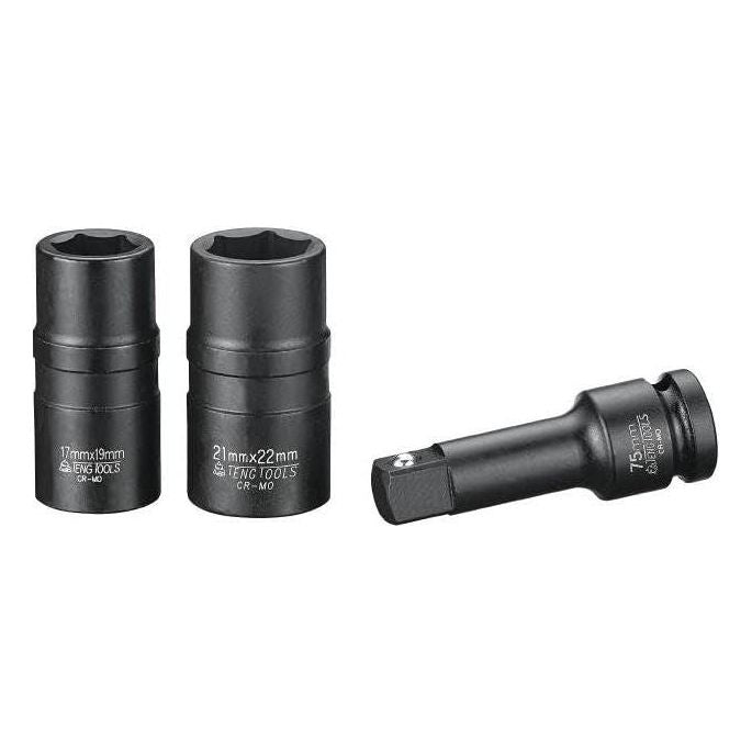 Teng Tools 1/2" Double Ended Impact Socket Set 17 x 19mm/21 x 22mm Teng Tools - Town Tools 