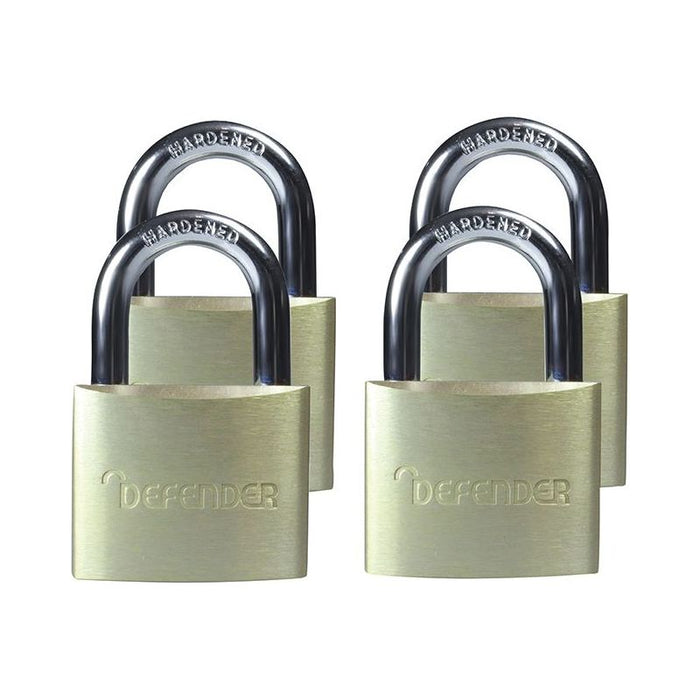 Defender Aluminium Padlock Quad Pack 40mm DEFENDER - Town Tools