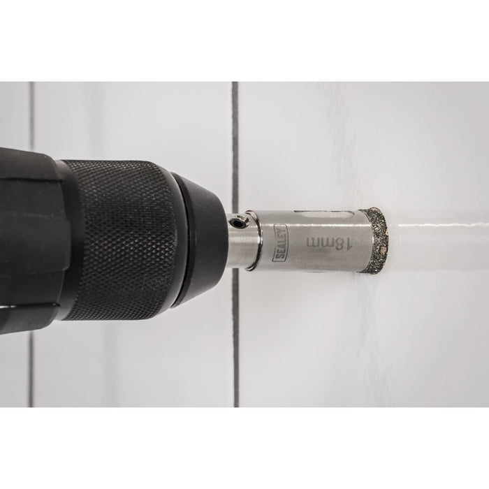 Sealey Electroplated Diamond Hole Saw 18mm DHS18 Sealey - Town Tools 