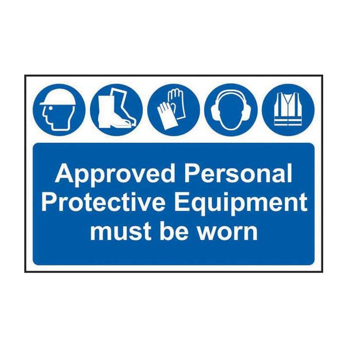 Scan Approved PPE Must Be Worn - PVC Sign 600 x 400mm Scan - Town Tools