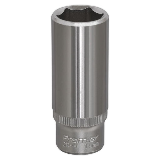 Sealey WallDrive Socket 14mm Deep 1/4"Sq Drive S1414D Sealey - Town Tools 