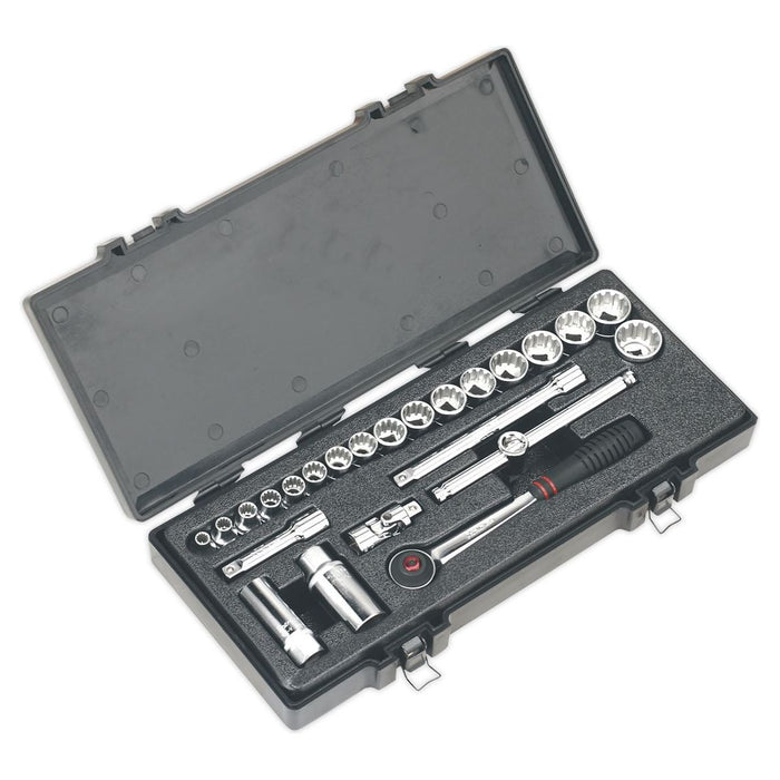 Sealey Socket Set 24Pc 3/8Inchsq Drive Total Drive Sealey - Town Tools 