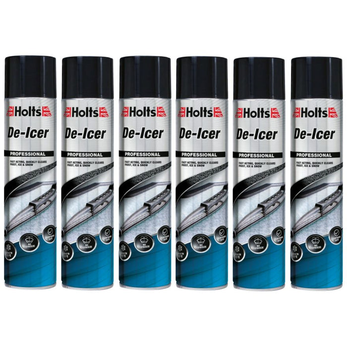 6 x Holts Car De-Icer Melts Windscreen Ice Frost Snow Aerosol Deicer 600ml Holts - Town Tools 