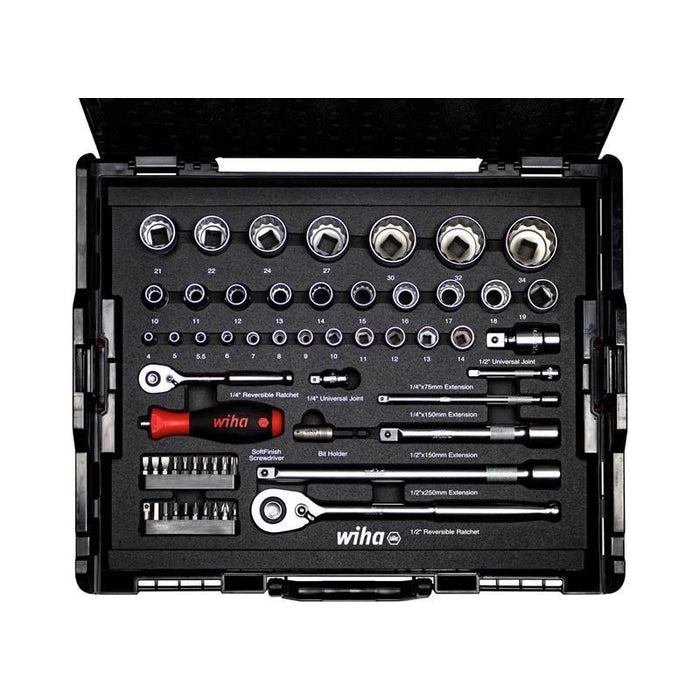 Wiha 1/4in & 1/2in Nut Driver & Bit Set, 60 Piece (inc. Case) Wiha - Town Tools