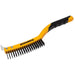 Roughneck Carbon Steel Wire Brush Soft Grip with Scraper 355mm (14in) - 3 Row Roughneck - Town Tools
