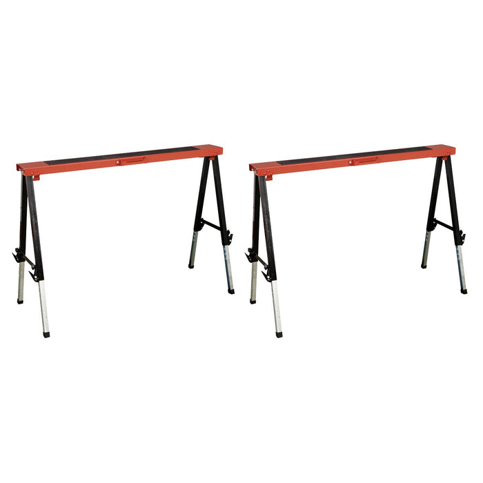 Sealey Fold Down Trestle with Adjustable Legs - Pair FTAL12 Sealey - Town Tools 