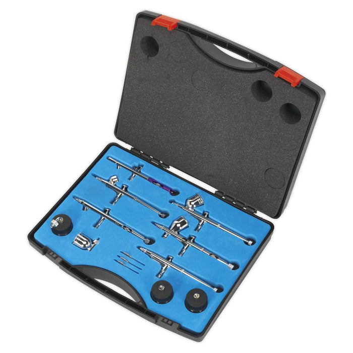 Sealey Mini Gravity/Suction Feed Air Brush Kit 10pc AB936 Sealey - Town Tools 