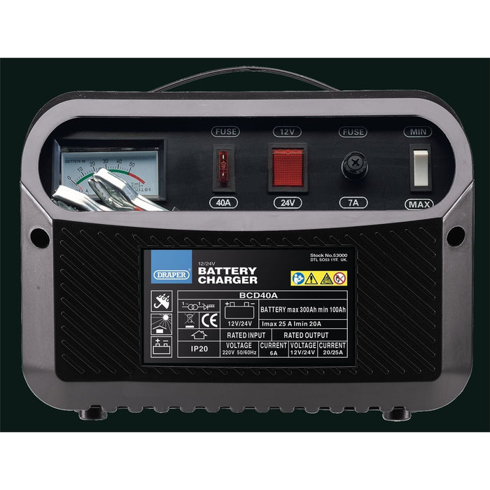 Draper 12/24V 20-25A Battery Charger 53000 Draper - Town Tools 