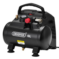 Draper 230V 6L Oil-Free Air Compressor, 1.2kW/1.5hp - DA6/180