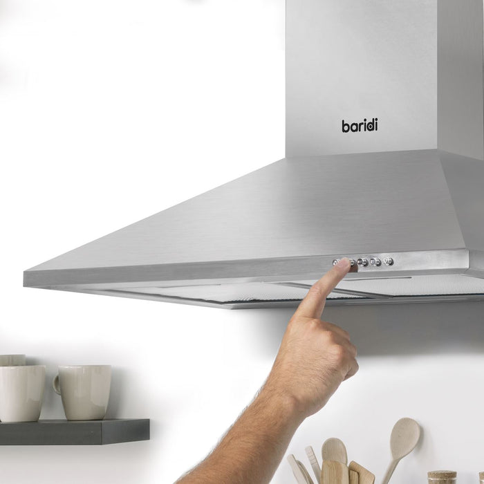 Baridi Cooker Hood with Carbon Filters 60cm - Stainless Steel DH126