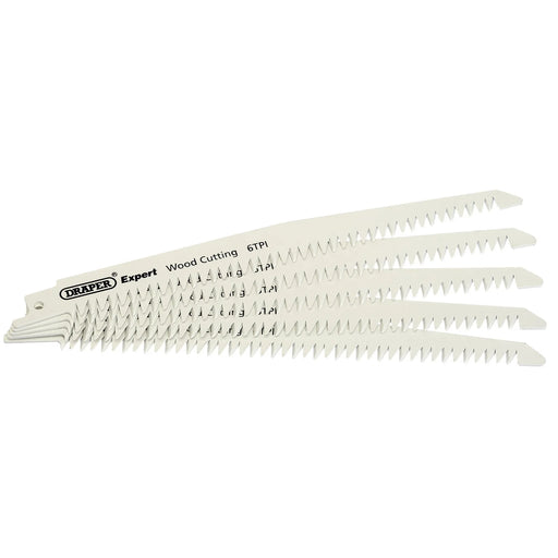 Draper Expert 150mm 6tpi Bi-Metal Reciprocating Saw Blades for Wood Cutting