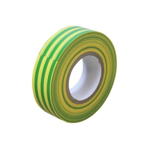 Faithfull PVC Electrical Tape Green / Yellow 19mm x 20m Faithfull - Town Tools