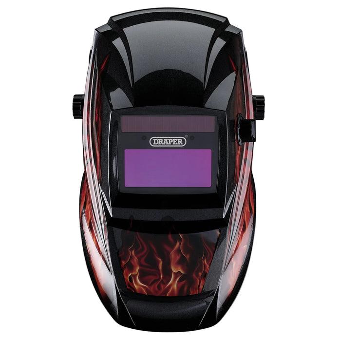 Draper Auto-Darkening Welding Helmet, Red Flames - WHVS-RF