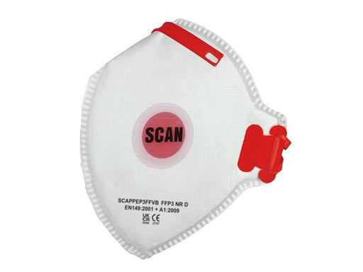 Scan Fold Flat Disposable Valved Disposable Mask FFP3 Protection (Pack 10) Scan - Town Tools