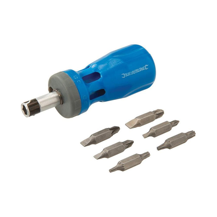 Silverline Stubby Ratchet Screwdriver Set 12-in-1 12-in-1 Silverline - Town Tools 