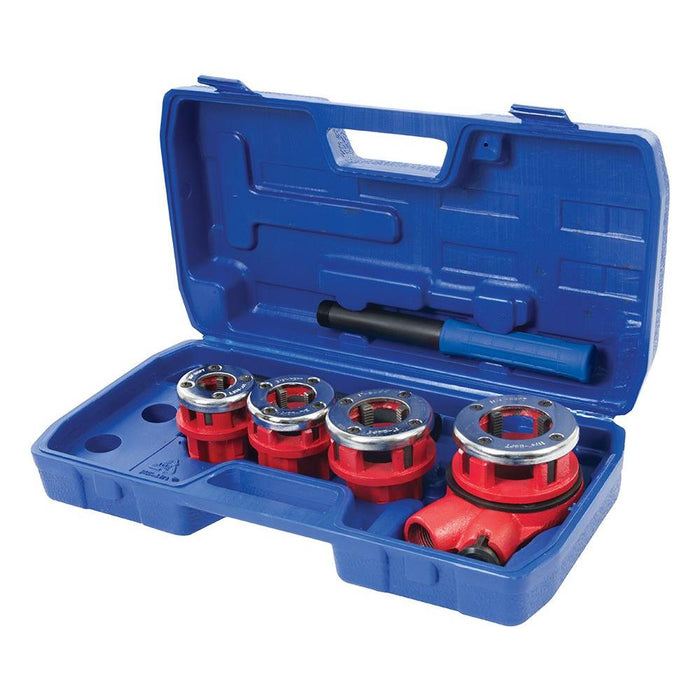 Silverline Pipe Threading Kit 5pce 1/2”, 3/4”, 1” & 1-1/4” BSPT Silverline - Town Tools 