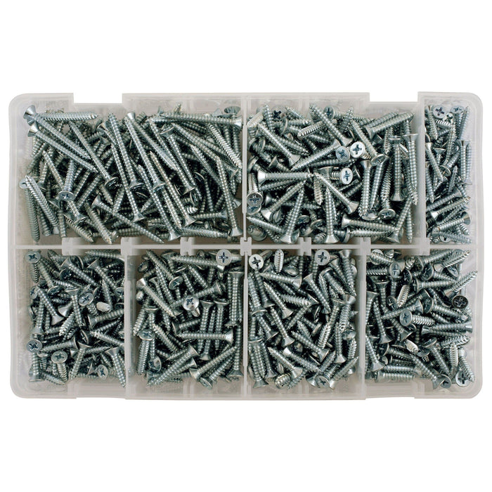 Connect Assorted Countersunk Pozi Self Tapping Screws 615pc 35003 Tool Connection - Town Tools 