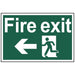 Scan Fire Exit Running Man Arrow Left - PVC Sign 300 x 200mm Scan - Town Tools