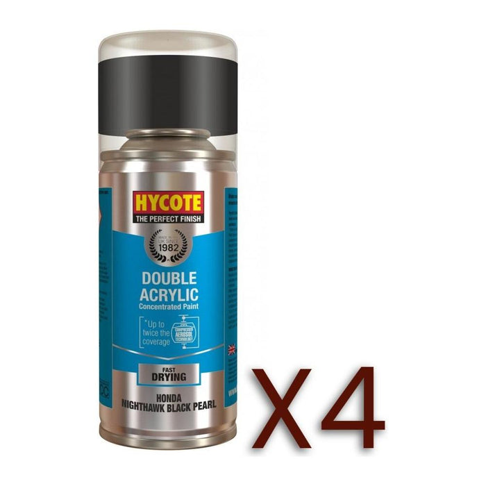 4x Hycote Aerosol Paint for Honda Nighthawk Black (Pearlescent) 150ml Hycote - Town Tools 