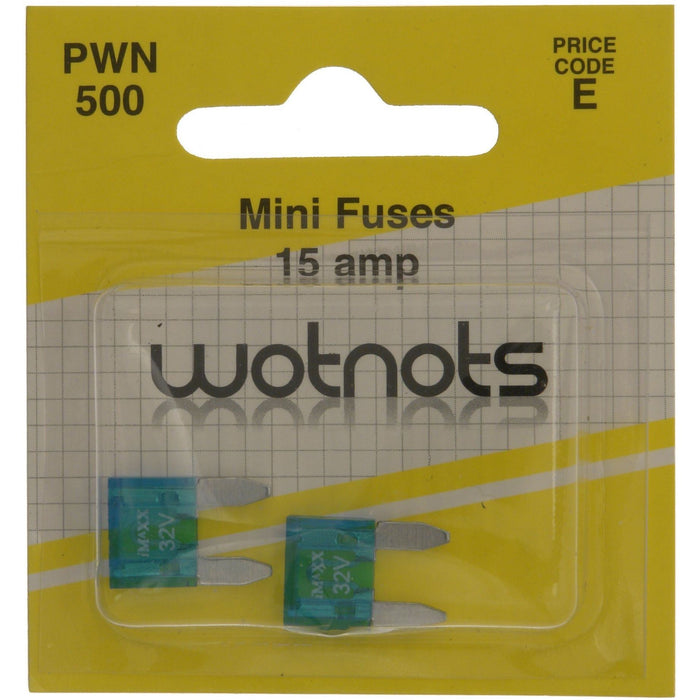 Wot-Nots Fuses for Mini Blade - 15A - Pack Of 2 Wot-Nots - Town Tools 