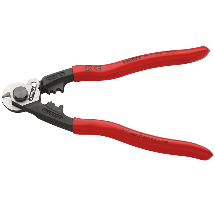 KNIPEX 95 61 190 SB Wire Rope Cutter Forged, 190mm - 95 61 190 SB